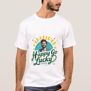 Happy Go Lucky: Smiling Man with Positive Vibes T-Shirt