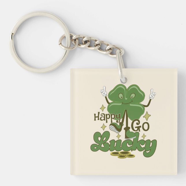 Happy Go Lucky St. Patrick's Day Key Ring (Front)
