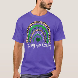 Happy Go Lucky St Patricks Day Rainbow Lucky Clove T-Shirt