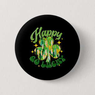 Happy Go Lucky St Patricks Day Women Men Toddler B 6 Cm Round Badge