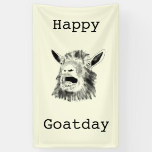 Happy Goat Day Funny Screaming Animal Birthday Art Banner