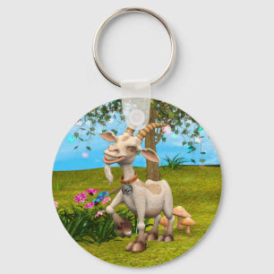 Happy Goat Key Ring