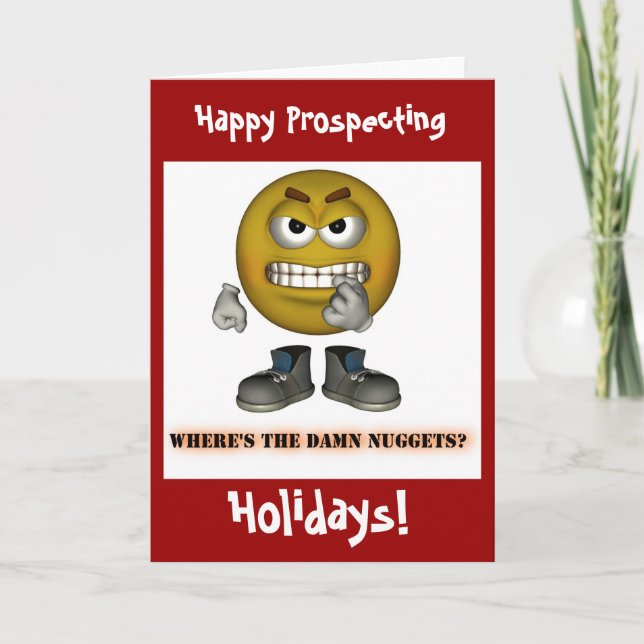 Happy Gold Prospecting Holidays Christmas Cards! Holiday Card (Front)