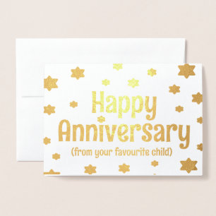 Happy Golden Anniversary funny mum and dad Foil Card