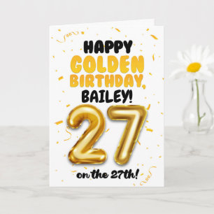 Happy Golden Birthday, 27th Birthday Card 