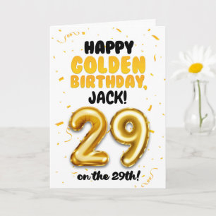 Happy Golden Birthday, 29th Birthday Card 