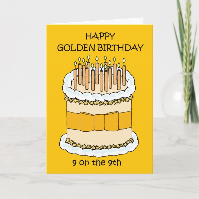 Happy Golden Birthday 9 on the 9th Card (Front)