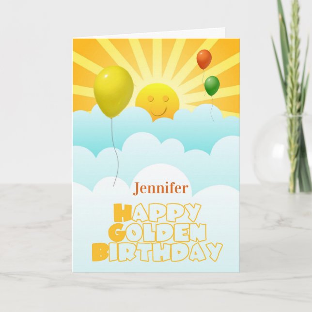 Happy Golden Birthday Card (Front)