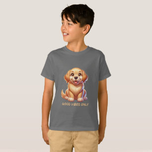Happy Golden Dog Puppy Cute Dog Lover Design T-Shirt