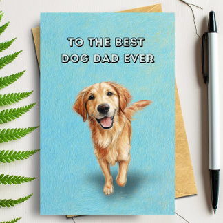 Happy Golden Retriever Best Dad Ever Father's Day Card