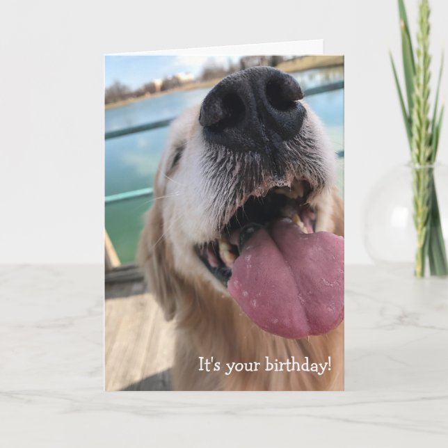 Happy Golden Retriever Birthday Card (Front)