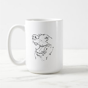 Happy Golden Retriever Coffee Mug Ink Illustration
