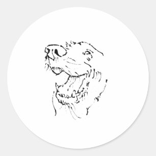 Happy Golden Retriever Coffee Mug Ink Illustration Classic Round Sticker