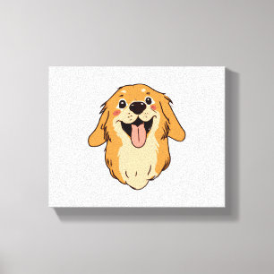 Happy Golden Retriever Dog Lover Puppy Retro Canvas Print