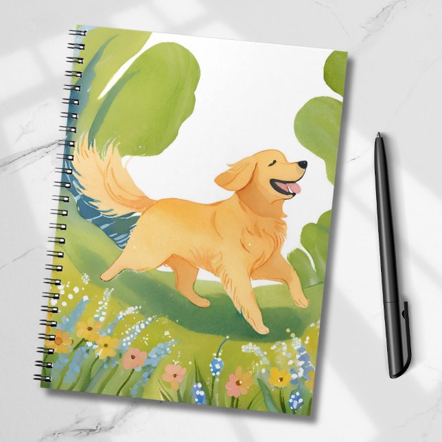 Happy Golden Retriever | Light Watercolor Card Notebook (Creator Uploaded)