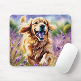 Happy Golden Retriever Mouse Mat