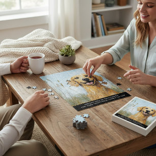 Happy Golden Retriever Oil Painting Portrait Jigsaw Puzzle