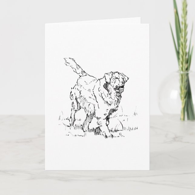 Happy Golden Retriever, Personalised Card (Front)