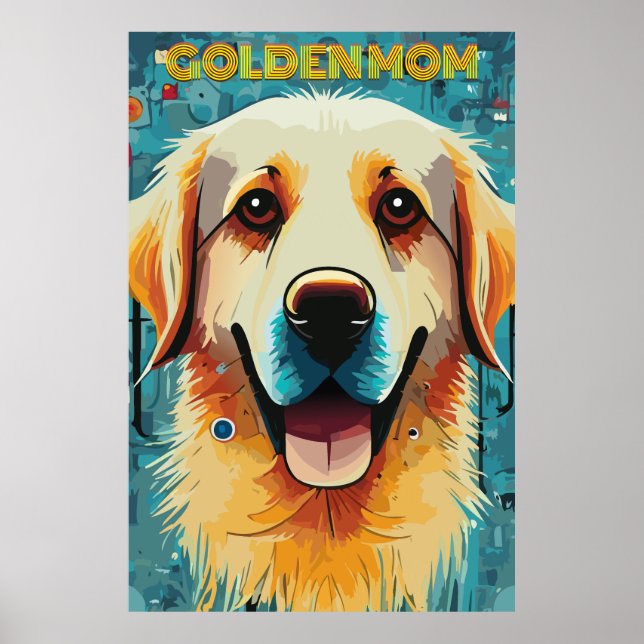 Happy Golden Retriever Poster (Front)