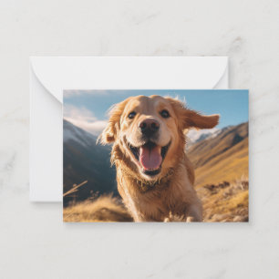 Happy Golden Retriever Running Card