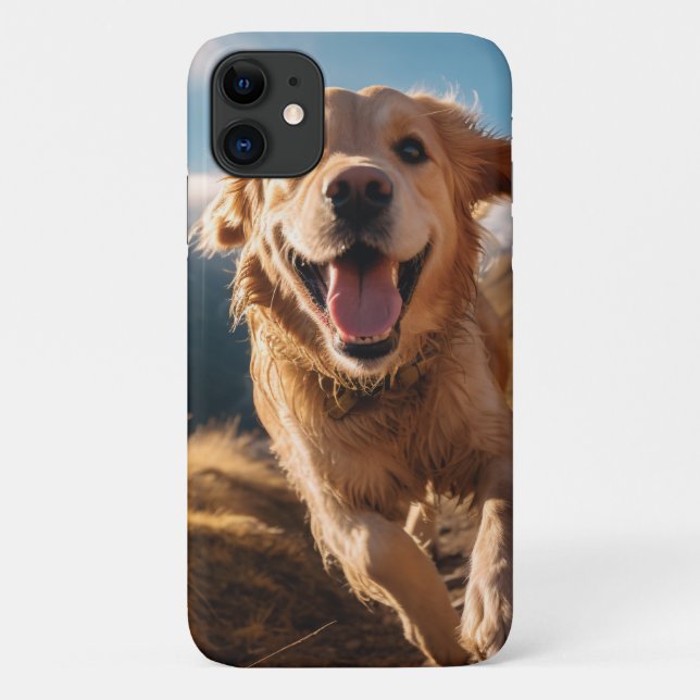 Happy Golden Retriever Running  Case-Mate iPhone Case (Back)
