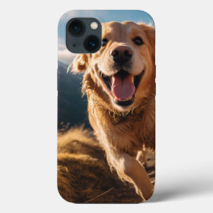 Happy Golden Retriever Running iPhone 13 Case