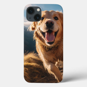Happy Golden Retriever Running iPhone 13 Case