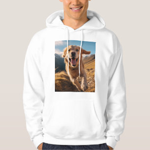 Happy Golden Retriever Running Hoodie