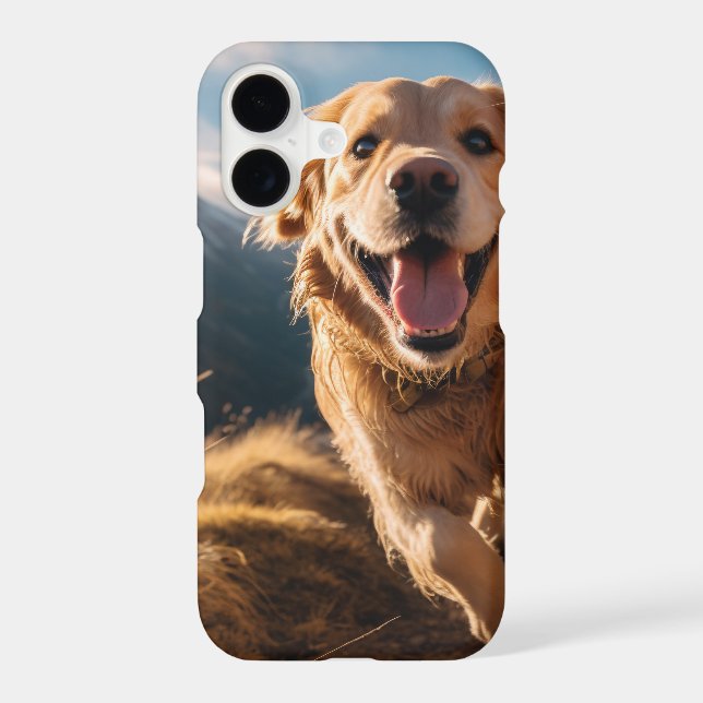 Happy Golden Retriever Running  iPhone Case (Back)