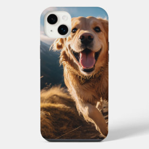 Happy Golden Retriever Running iPhone 14 Plus Case