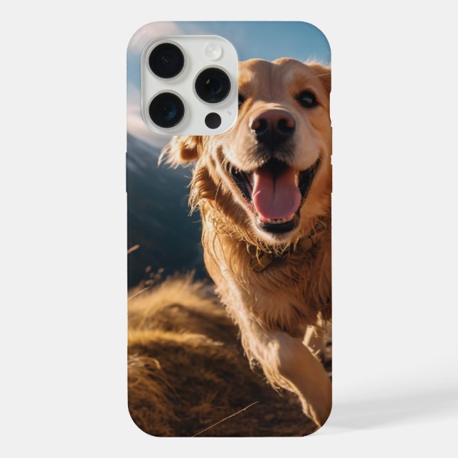 Happy Golden Retriever Running  iPhone Case (Back)