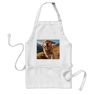 Happy Golden Retriever Running  Standard Apron