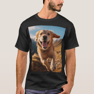 Happy Golden Retriever Running  T-Shirt