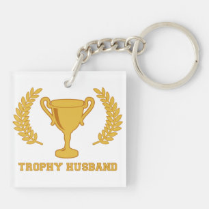 Happy Golden Trophy Husband Key Ring