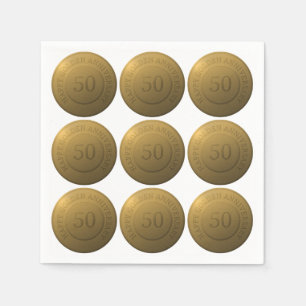 Happy golden wedding anniversary napkin