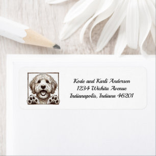 Happy Goldendoodle Return Address Label