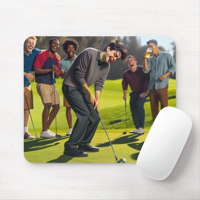 Happy Golf Team Mouse Mat (With Mouse)