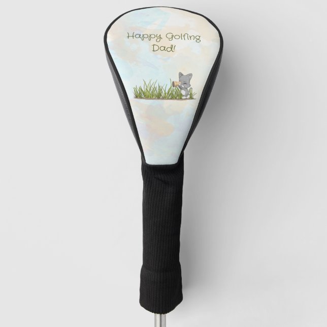 Happy Golfing Dad Funny Father's Day Golf Head Cover (Front)