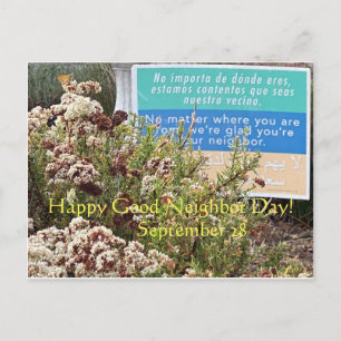 Happy Good Neighbour Day! Postcard