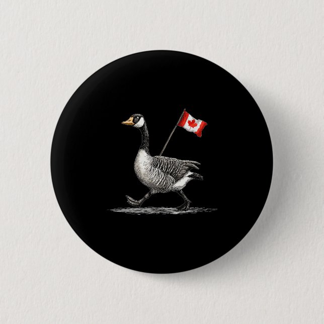 Happy Goose Costume With Canada Flag  6 Cm Round Badge (Front)