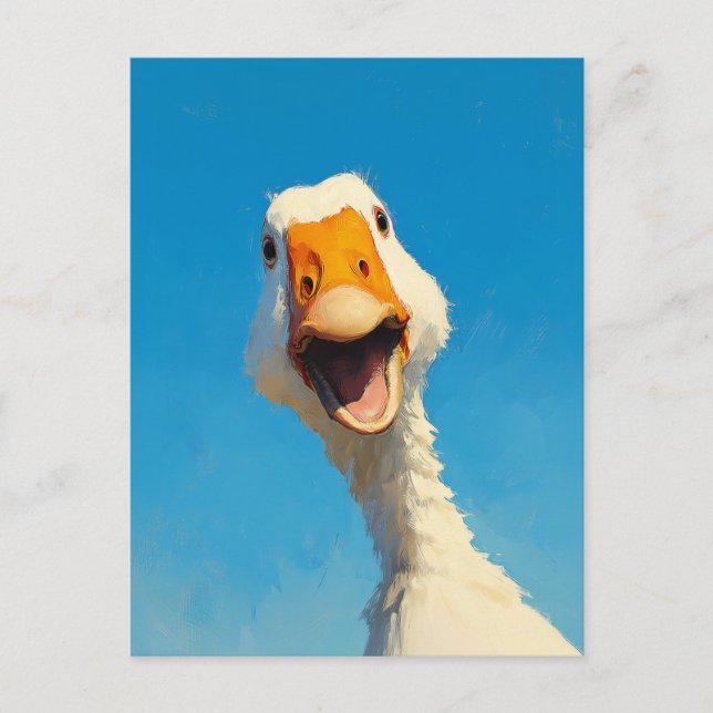 Happy Goose Under Blue Sky Postcard (Front)