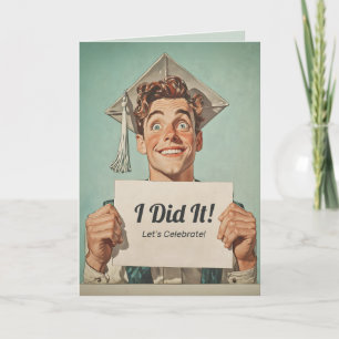 Happy Graduate Holding Invitation