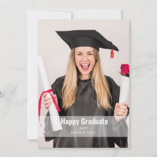 Happy Graduate Photo Graduation Announcement
