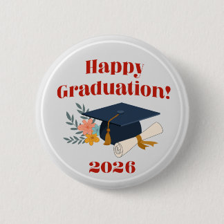 Happy Graduation 2026 6 Cm Round Badge