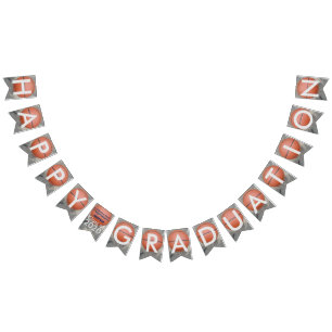 Happy Graduation Basketball Blue Bunting Banner