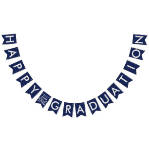 Happy Graduation Blue School Bunting Banner