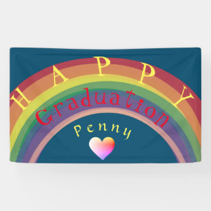 "Happy Graduation!"Custom Rainbow Banner