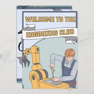 Happy Graduation For Engineers - Welcome to club Invitation