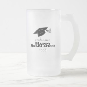 Happy Graduation-grads name-2008 Frosted Glass Beer Mug