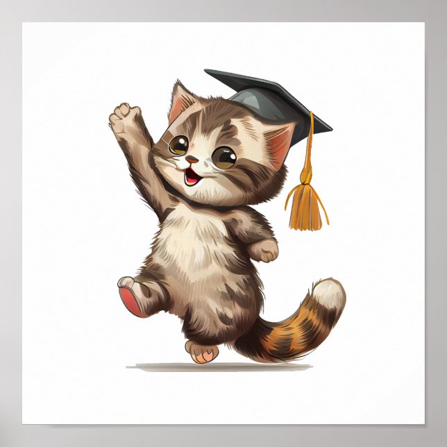 happy graduation little cat  poster (Front)
